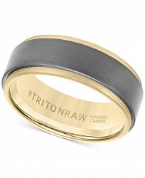 Triton Raw Men's Band in Tungsten and 18k White, Yellow or Rose Gold