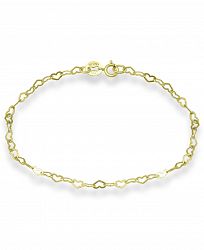 Giani Bernini 18K Gold over Sterling Silver Heart Chain Ankle Bracelet, also available in Sterling Silver, Created for Macy's