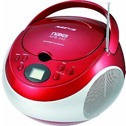 Naxa(R) NPB252RD Portable CD-MP3 Players with AM-FM Stereo (Red)