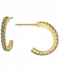 Giani Bernini Cubic Zirconia Small Half Hoop Earrings, 0.55", Created for Macy's