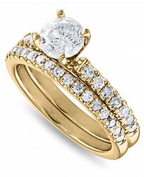 Diamond (1-1/2 ct. t. w. ) Bridal Set in 14K White, Yellow or Rose Gold