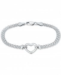 Giani Bernini Polished Heart Bismark Link Bracelet, Created for Macy's