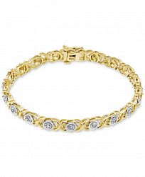 Diamond Link Bracelet (1/4 ct. t. w. ) in Sterling Silver or 14k Yellow Gold Over Sterling Silver