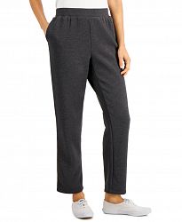 Karen Scott Fleece Knit Mid-rise Solid Pull-On Pants, Created for Macy's