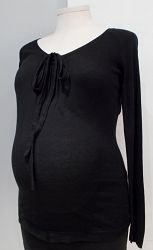 Gap Maternity black long sleeve sweater with neck tie detail - S