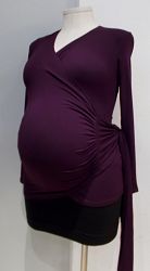 Jules & Jim Maternity purple long sleeve wrap top - S