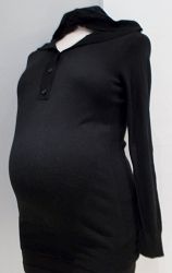 Liz Lange Maternity black long sleeve hooded top - L