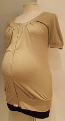 Noppies maternity brown button down 3/4 sleeve top - M