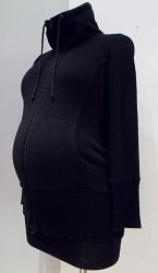 Thyme Maternity black zip up cowl neck sweater - L