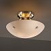 FSN-9650-35-WEVE-DBRZ-F5-GU24 - Justice Design - 14 Semi-Flush Bowl w/ Finials WEVE: Weave Glass Shade Dark Bronze FinishRound Bowl - Fusion