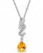 Citrine (1-1/2 ct. t. w. ) and Diamond Accent Swirly Pendant Necklace in Sterling Silver