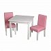 Gift Mark Children's Square Table with 2 Pink Completely Upholstered Chairs, White by Gift Mark