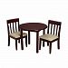 Gift Mark Children's Round Cherry Table with 2 Matching Upholstered Chairs