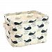 UQueen Fashion Creative Household Desktop Ambry Cotton Linen with handle Sundry Cloth Cosmetic Storage Basket Box Case Organizer (Whale)
