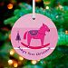 Oopsy Daisy Keepsake Ornament, Baby's First Rocking Horse/Pink, 3"x 3"