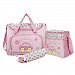 MagiDeal 4Pcs Multifunctional Large Travel Mummy Tote Baby Nappie Diaper Changing Bags Sets - Pink