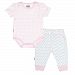 Kushies L15340605 Geo Baby SS Bodysuit and Pant Set, Lt. Pink