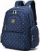 Aidonger Baby Waterproof Nylon Diaper Backpack with Clips Large Capacity Fit Stroller (Darkblue&Dot)