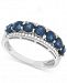 Sapphire (1-3/8 ct. t. w. ) and Diamond (1/8 ct. t. w. ) Ring in 14k White Gold