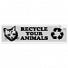 recycle your animals Bumper Sticker