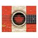 Old Acoustic Guitar with Canadian Flag Postcard