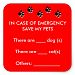 In Case of Emergency Save My Pets Sticker