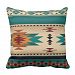 Tribal Fabric Print Turquoise/Blue Hue Throw Pillow