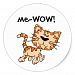 Me-WOW, Meow, Good Job, Wow! Cute Kitty Cat Classic Round Sticker