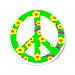 Peace Sign Yellow Cherry Blossom Classic Round Sticker