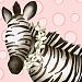 Oopsy Daisy Zoey The Zebra Canvas Wall Art, Pink, 10" x 10"