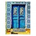 Vintage Blue Seahorse Door in Crete Greece Postcard