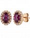 Le Vian Raspberry Rhodolite Garnet (1-5/8 ct. t. w. ) and Diamond (1/4 ct. t. w. ) Stud Earrings in 14k Rose Gold