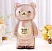 Piggy bank Cartoon Plastic transparent Piggy bank Cubs style Brown The best baby gift by The Best U Want