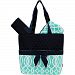 Vine Pattern Print Quilted 3pc Diaper Bag (Mint) by NGIL