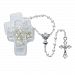 Beautiful White Pearl Communion Rosary with a Silver Ox Crucifix and Center by McVan, Inc.