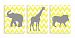 The Kids Room by Stupell Elephant, Giraffe, Lion Sillouhettes in Grey on Yellow Chevron 3-Pc. Rectangle Wall Plaque Set by The Kids Room by Stupell