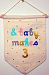 And Baby Makes 3 Baby Nursery Decorative Keepsake Medium 9Ã‚½-inch Canvas Banner by About Face Designs