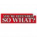 You're Offended So What? - Bumper Sticker