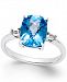 Swiss Blue Topaz (3-3/4 ct. t. w. ) and Diamond Accent Ring in Sterling Silver