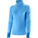 Women's Trail Runner Warm Long Sleeve Zip Tee-Blue Line