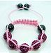 Rose Pink Shamballa Adjustable Bracelet Crystal Disco Ball for Kids Age 1-13