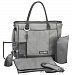 BABYMOOV Essential Bag-Diaper Tote with Changing Pad, Shoulder Strap and 3 Piece Baby Travel Accessories, Smokey Gray