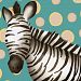 Oopsy Daisy Timmy Zebra Stretched Canvas Wall Art by Meghann O'hara, 21 by 21-Inch