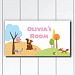 Personalized Door Sign Plaque, Woodland Forest Friends, Girls Nursery Bedroom Wall Decor by Kid O