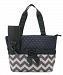 Quilted Black And Grey/White Chevron Print Monogrammable 3 Piece Diaper Bag With Changing Pad Tote Bag by Unknown