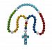 15mm Wood Bead First Rosary - with Blue Cross with Angels