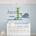 Custom Whale Name Wall Decal for Boys - Kids Room Decor - Nursery Nautical Wall Decals - Nautical Wall Decor Vinyl (42Wx22H) by Lovely Decals World LLC