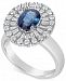 Sapphire (1-1/2 ct. t. w. ) and Diamond (5/8 ct. t. w. ) Ring in 14k White Gold