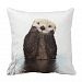 Cute adorable fluffy otter animal Throw Pillow