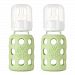 Lifefactory 4-Ounce Glass Baby Bottle with Silicone Sleeve and Stage 1 Nipple, Spring Green